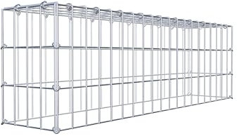 GABIONA Gabion de culture type 3 carré, maillage 5 x 10 cm, profondeur 20 cm, gabion 100 x 30 x 20 cm (L x H x P), anneau en C