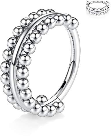 hengkaixuan 316L chirurgischer Stahl 16G Helix Piercing Scharniersegment Nahtloser Clicker Ring Knorpel Conch Helix Ohrring Nase Creolenring Silber Septum Daith Turm Tragus Piercing Schmuck 10mm