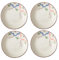 Servizio di piatti Piastra di cena motivi floreali in ceramica rotonda, dessert smaltato, insalata, piatto di pasta, piastra antipasto da 8 pollici, set di 4 pezzi. Servizio da tavola ( Color : A )