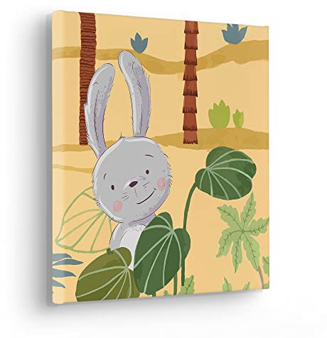 Komar Keilrahmenbild im Echtholzrahmen - Rabbit Food - Größe 30 x 30 cm - Wandbild, Kunstdruck, Wanddekoration, Design, Wohnzimmer, Schlafzimmer