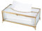 SLHEQING Scatola Porta Fazzoletti in Vetro, Porta Kleenex Rettangolare, Contenitore Fazzoletti per comò, bagno, decorazione (Gold-C)