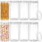 Pumtus 8 Pack Clear Plastic Jars with Lid, 46 OZ Round Candy Storage Jars, Empty Large Mason Jars, Tall PET Canisters Cylinders, Wide Mouth Pantry Container for Dry Food, Spice, Nuts, Noodles