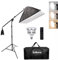 BOLLUMA Softbox Set, zweifarbige 85W E27 3000-6500K LED Glühbirne mit Fernbedienung, 2m Lichtstativ mit Auslegerarm und Tragetasche für Fotostudio Videoaufnahmen Studio-Porträts Produktfotografie