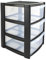 3 Tier Plastic Storage Mini Clear Drawers Tower Unit Home Office Desktop Bathroom School Stationary Make Up Organiser