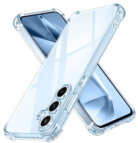 iVoler Cover per Samsung Galaxy S24 Fe 5G (Non per Samsung Galaxy S24), Custodia Trasparente per Assorbimento degli Urti con Paraurti in TPU Morbido, Sottile Morbida in Silicone TPU Protettiva Case