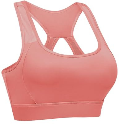 Litherday Sport BH Damen Starker Halt Push Up Sports Bustier ohne Bügel Gepolstert Sport Bra für Yoga Fitness Rosa M