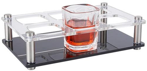 GORGECRAFT Schnapsglashalter Aus Acryl Mit 6 Loch Transparente Flugtafel Display Basis Regale Bar Verkostung Serviertablett Gestell Für Gläser Organizer Cocktail Whisky Brandy Wodka Wein Party