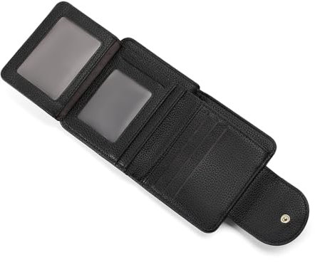 RNIEGA Geldbörse Damen klein PU Leder, Geldbeutel Damen mit RFID Blockierung, Tri-Fold Slim Wallet, Portemonnaie Damen mit 9 Kartenfächern und 2 ID Fenster