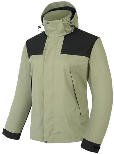 PADOLA Veste Femme mi Saison Veste imperméable Veste de Pluie Randonnée légère Softshell Respirant Coupe Vent Chic Trench Coat Poncho Cape Pluie Manteau Automne Hiver Printemps été (2 Vert, XL)