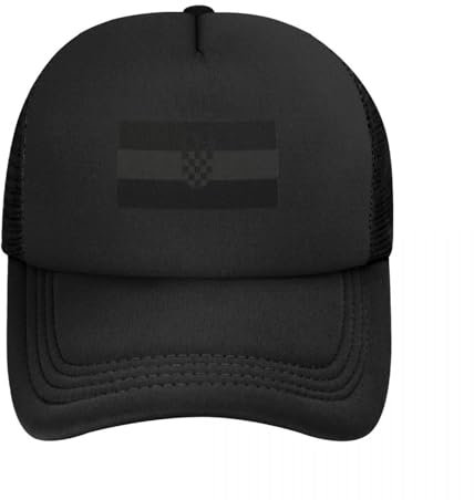 ZTQTQZZ Atmungsaktiv Mesh Baseball Kappe Sporthut Kroatien Blackout Stealth Flagge Baseball Kappe Schutzhelm Sonnenschutz Herren Damen
