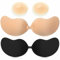 Trustnice Klebe BH Push Up, 2 Stück BH Trägerlos mit 1 Paar Nippelpads, Unsichtbarer Bra Wiederverwendbare, Silikon Haut Freundlich Selbstklebender klebebh für Party, Hochzeit, Badeanzug