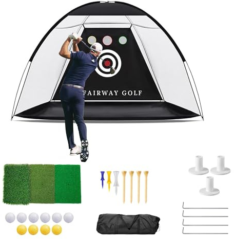Golf Practice Net 10x7ft for Garden with Mat - Driving Net