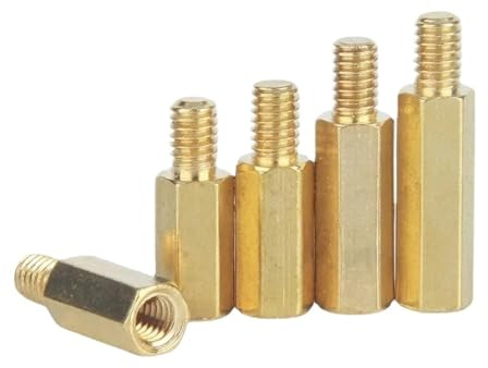 10 piezas de rosca 6#-32*L+C mm, separador hexagonal de latón, tornillo espaciador, pilar PCB, placa base de ordenador, hembra, macho(C 6mm,12MM_6-32)