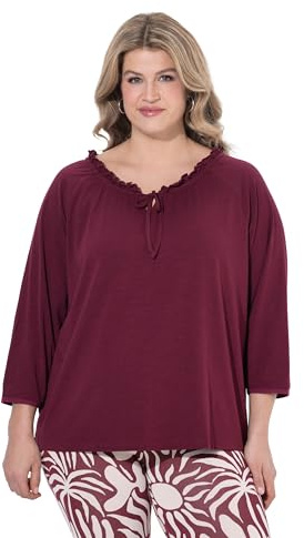 Ulla Popken Damen Shirt weinrot 50+
