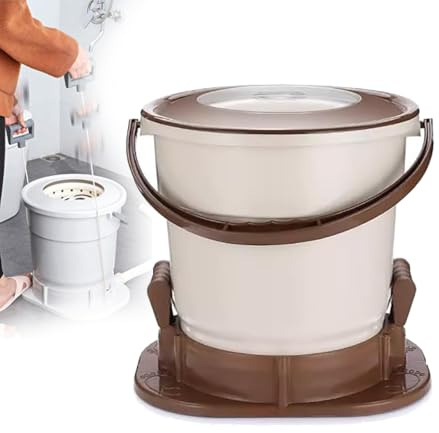 Centrifuga manuale per bucato a trazione, capacità 2-8 capi, alta velocità 2500 giri/min, con coperchio e tubo di scarico, cestello interno 18×20,5 cm, ideale per camper, campeggio,A
