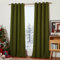 PONY DANCE Verdunklungsvorhänge mit Ösen Curtains for Bedroom 2er Set H 245 x B 140 cm Blickdichter Vorhang Hitzeschutz Thermogardine Übergardinen Wohnzimmer, Oliv Grün