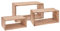 Spetebo Wandregal Rechteck 3er Set aus Holz - 45/40/35 cm - Hängeregal Würfel Regal Holz Natur