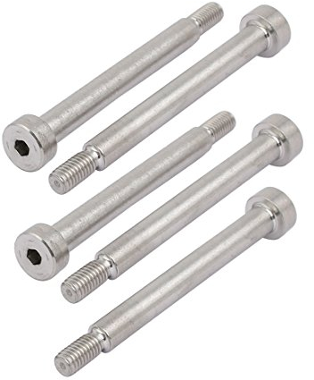 sourcing map 5Stk. 304 Edelstahl Sechskant Schulter Bolzen 6mm Schulter Durchm. 50mm Länge M5 de