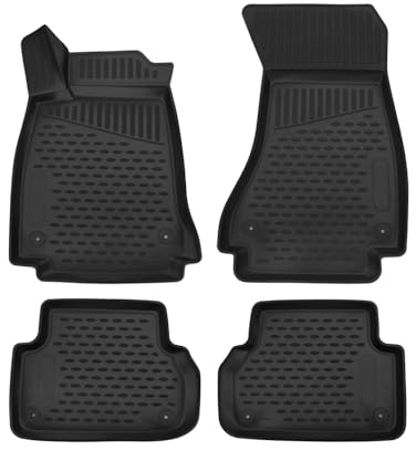OMAC Gummimatten Fußmatten mit hohen Rand 3D für Audi A4 Limo Avant Allroad B9 2016-2025 TPE 4X