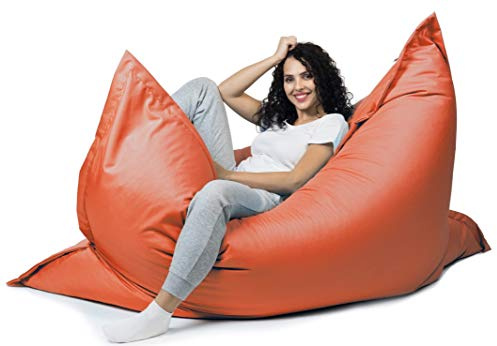 sunnypillow XL Sitzsack, Riesensitzsack Outdoor & Indoor 100x150cm, Orange | mit 140L Styropor Füllung Sessel für Kinder & Erwachsene Sitzkissen Sofa Beanbag viele Farben und Größen zur Auswahl