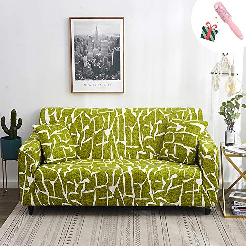 Elastisch Sofa Überwürfe Sofabezug 2 Sitzer, Morbuy Ecksofa L Form Stretch Antirutsch Armlehnen Sofahusse Sofa Abdeckung Hussen für Sofa Couchbezug Sesselbezug (2 Sitzer,Grün)