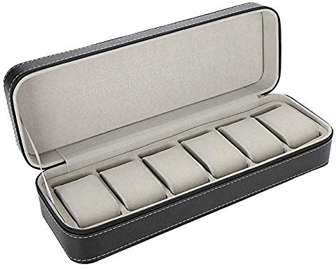 MR Maestro Relojero - Uhrenbox mit 6 Uhren, Reißverschluss | Coole Uhrenbox für Männer