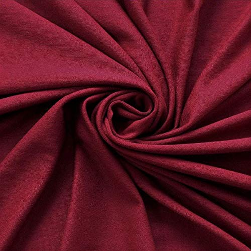 STOFFKONTOR Viskose Stretch Jersey Stoff - Öko-Tex Standard, Meterware, Weinrot