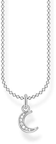 Thomas Sabo Damen Halskette Mond pavé silber 925 Sterlingsilber, 38-45 cm Länge