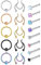 VFUN 20G Piercing Nez Nostril Piercing Acier Chirurgical Diamant Opal Faux Piercing Nez Faux Septum Nostril Piercing Bijoux de Corps Femme Homme