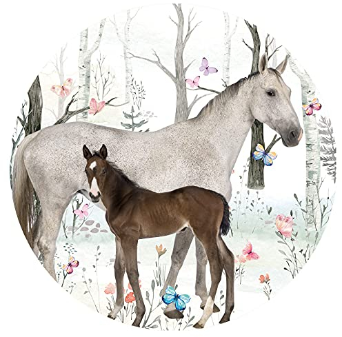 Little Deco Wandtattoo Wandsticker Kinderzimmer Pferde Wandsticker Baby Wanddeko Spielzimmer Wandaufkleber Schlafzimmer Wandbild Mädchen Junge Tapete DL638-5-M
