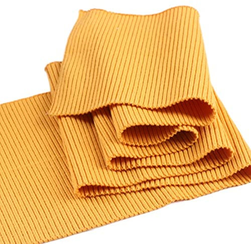 TinaKim Tejido de Punto Acanalado Grueso para Costura, Cuellos, Puños y Dobladillos (Naranja, 90x16 cm)