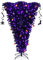 DREAMADE Albero di Natale Artificiale Nero 180 cm Sottosopra, Albero di Halloween Invertito Illuminato, Finto Pino con Cerniere e Luci LED Viola, Decorazione per Carnevale e Feste a Tema