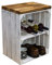Sitzkiste Ablagetisch Sitzkiste aus unserer Johanna Obstkiste und massiven Holzplanken Schuhablage Schuhkommode Hocker aus Holz Maße 40 x 30 x 53cm L x T x H (Shabby weiss und Planke geflammt)