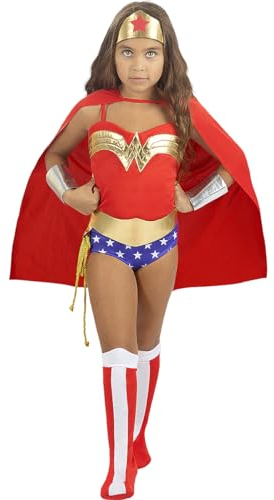Funidelia | Costume Wonder Woman classico per bambina Supereroi, DC Comics, Lega della Giustizia - Costume per Bambini e accessori per Feste, Carnevale e Halloween - Taglia 3-4 anni - Azzurro/Blu
