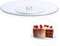 Relaxdays 1 x Tortenplatte, 360º drehbar, ∅ 30 cm, zum Servieren & Dekorieren, für Kuchen, runder Drehteller, Glas, transparent