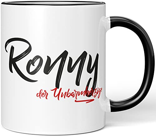 JUNIWORDS Tasse, Ronny, der Unbarmherzige, Schwarz (5288882)