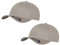 2er Flexfit Unisex Wooly Combed Cap Baseball Caps graue Unterseite S M L XL XXL Basecap Mütze, XS/S, 2X Silber + 1x HL-Kauf Notizblock