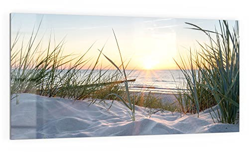 DEQORI Küchenrückwand Glas | Motiv Ostsee Sonnenuntergang | 100x50 cm | Bad- oder Herd-Rückwand | Herdblende Spritzschutz für Küche & Badezimmer | moderne Deko für Fliesenspiegel