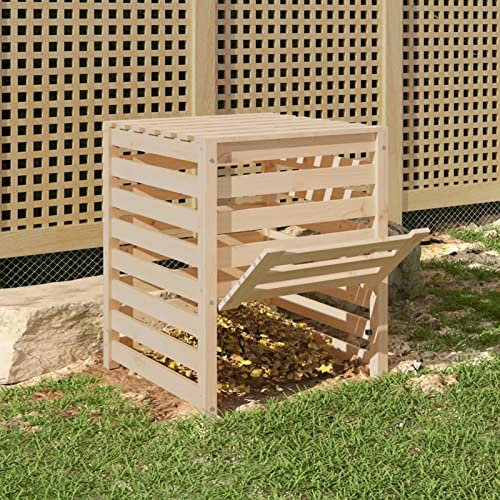 Tidyard Composteur en Bois de Jardin Bac Compostable Poubelle de Recyclage Bacs à Compost de Jardin Bois 63,5x63,5x77,5 cm Bois Massif de pin