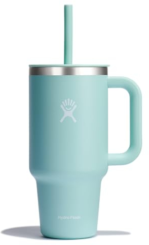 Hydro Flask 32 Oz Travel Tumbler with Handle, Lid and Straw - Insulated Stainless Steel in Dew