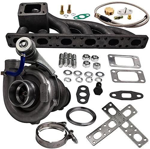 SRGDRR GT3582 GT30 T3T4 Turbolader internes Wastegate T3 Turbo Abgaskrümmer for E36 E46 320i 320Ci Zylinder Austausch von Zubehör