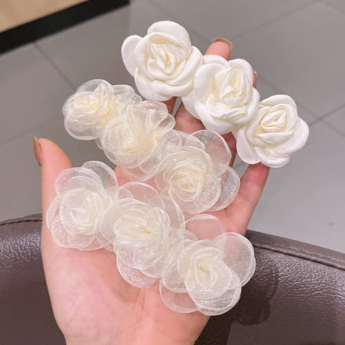 Hochzeitsspange, Blumen-Haarspangen, Braut-Haar-Accessoires für Frauen, 3 Stück, Elegant, Sanfte Kopfbedeckung, Haarstyling-Werkzeuge für Party, Hochzeit, Alltag