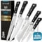 Cutluxe Kochmesser Set (5-Teiliges) – Profi Küchenmesser Set – Scharfe Messer – Hochwertiger Deutscher Kohlenstoffstahl, Durchgehender Erl, Rasiermesserscharf, Ergonomische Griffe – Artisan Serie