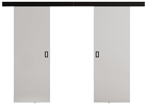 KIER FURNITURE Türen Werdi Duo 132 Moderne Schiebetüren - Wandschiebetür - Universal Links und Rechts - Metallschiebesystem - Robust, Haltbar - Stabil, Langlebig - Weiß B132xH205xT1,6 cm