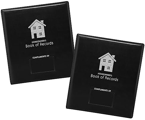Homeowner's Book of Records Ordner, Organisieren Sie Haushaltsbelege und Hausreparaturaufzeichnungen (schwarz – 2 Stück)