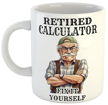 Retired Calculator Fix It Yourself Funny Dad Retirement Gift Mug