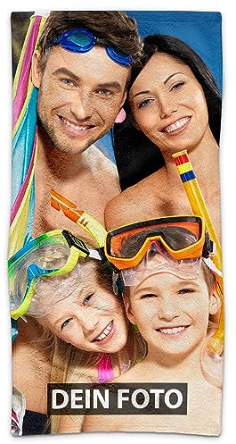 PR Print Royal Badetuch personalisiert mit Foto - Personalisiertes Handtuch Bedrucken Hochformat - Individuelle Geschenke für Freunde und Familie zum Geburtstag, Weihnachten | 140 x 70 cm