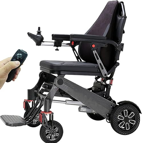 Schnell zusammenklappbarer Elektrorollstuhl mit Bluetooth-Fernbedienung, faltbarer Elektrorollstuhl mit abnehmbarem 20-Ah-Akku und belastbarem 220-Pfund-Speicher