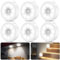 Lumiere detecteur de Mouvement Interieur, Lampe led Detecteur de Mouvement，3*AAA Fonctionnement à piles, Lampe led sans fil, pour armoire, escaliers, placard, cuisine (6 morceaux de blanc froid)
