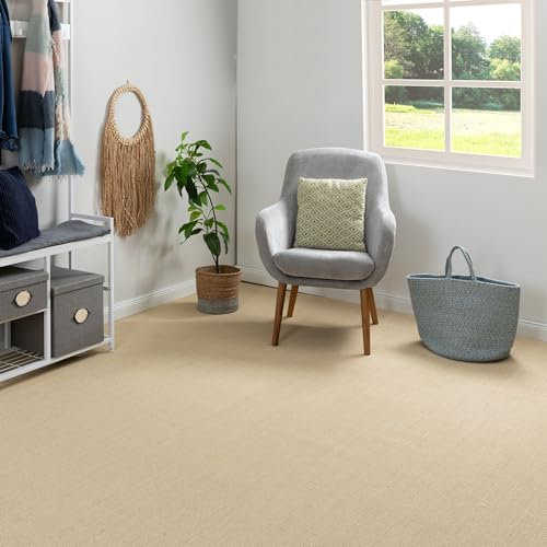Steffensmeier Sisal Teppichboden Salinas Meterware | Auslegware für Flur, Büro, Diele, Stuhlrolleneignung | Reis, Größe: 100x200 cm